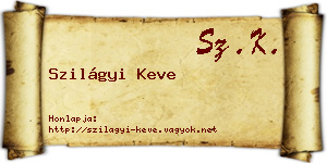 Szilágyi Keve névjegykártya